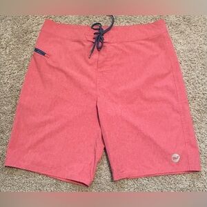 Vineyard Vines Board Shorts Mens Size 32 Red Heather Stretch Swim Trunks